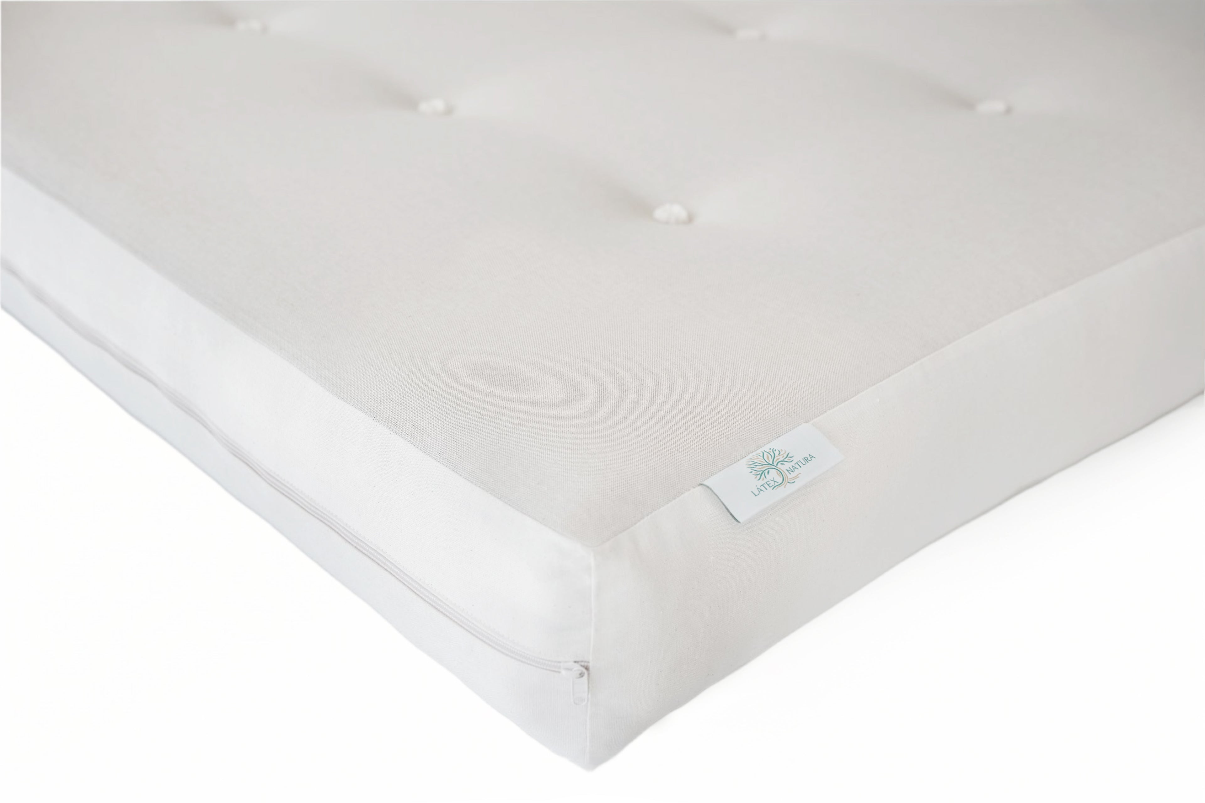 Colchón de látex y fibras naturales modelo Látex Natura con alta adaptabilidad, hecho en Barcelona, producto ecológico y artesanal