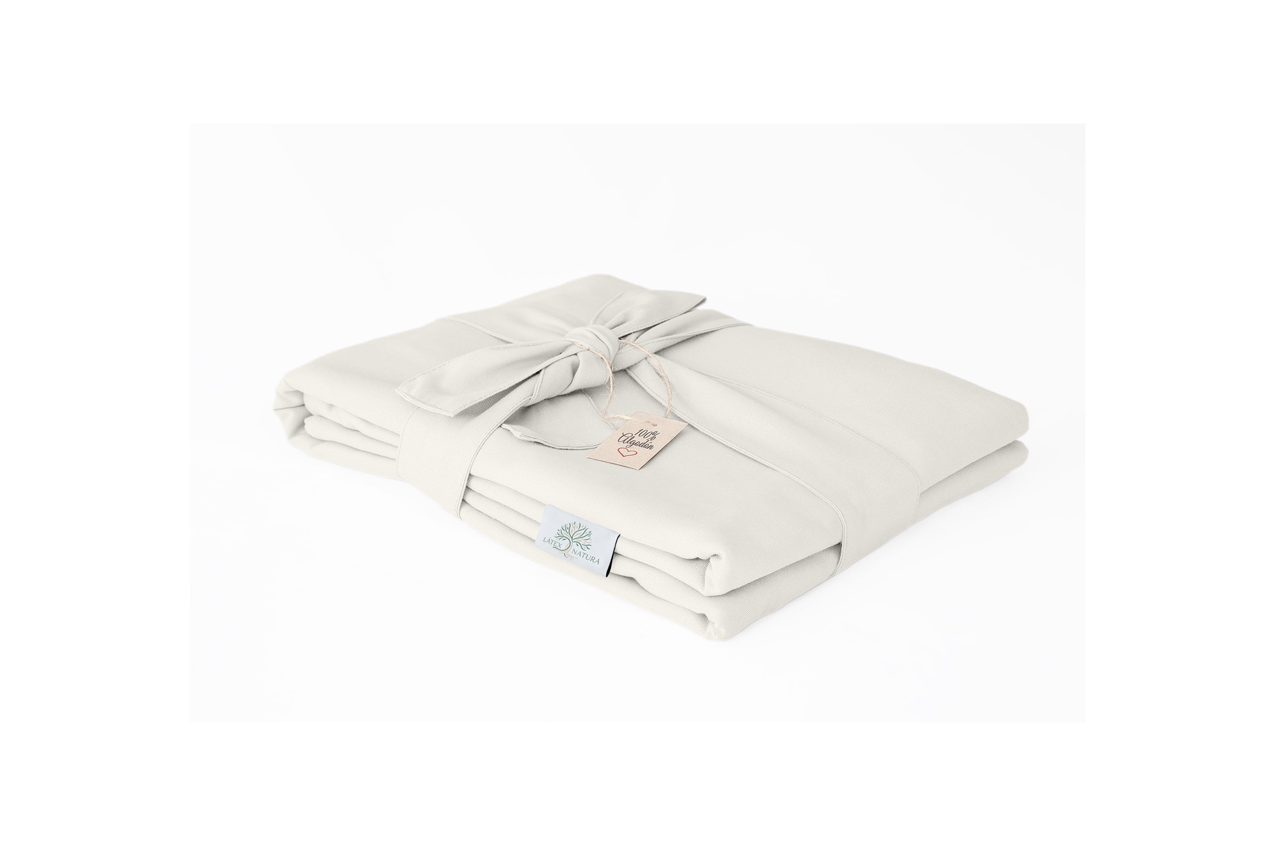 Funda colchon bajera de 100% agodon color crudo hecho en Barcelona
